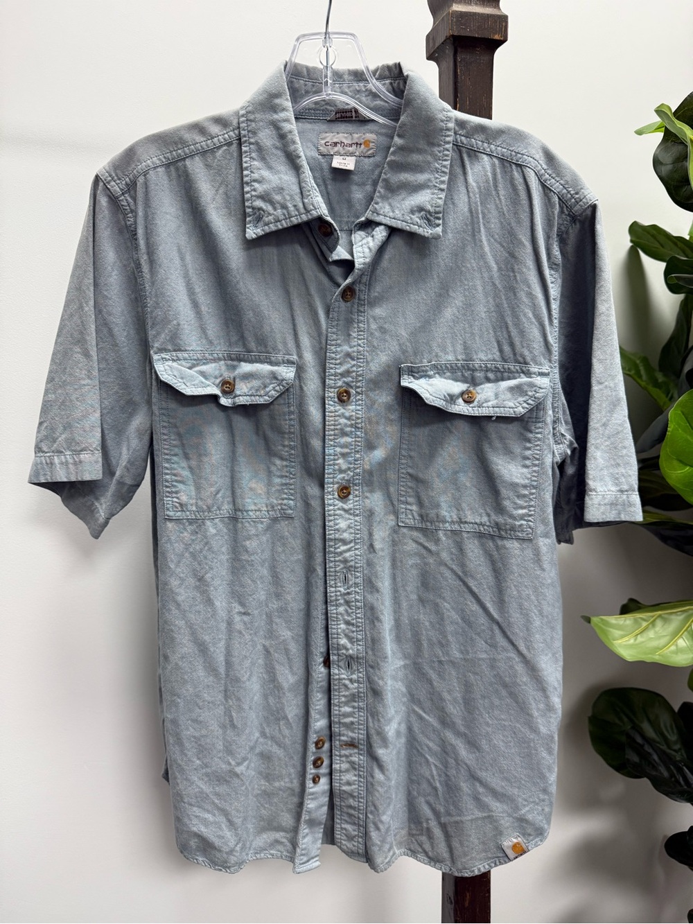 Carhartt Light Blue Short-Sleeve Button-Up Work Shirt